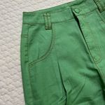 Farm Rio  Green Straight Pleat Pants NWOT Women's Size 27 W29 Cotton High Waist Photo 8