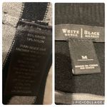 White House | Black Market  Size Medium Black Gray Stripes Striped Cardigan Sweater Photo 3