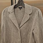 Talbots đź’• PETITEđź’• 100% Pure Merino Wool Sweater Blazer Gray Medium Petite NWOT Photo 4