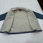 Levi's Levi’s Premium Blue Denim Sherpa Snap Button Long Trucker Jean Jacket Unisex S Photo 5