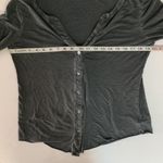 Truly Madly Deeply Urban Outfitters  dark gray long sleeve button front top Photo 8
