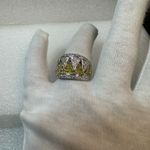 14KT Yellow & White Gold Yellow & White Diamond Chevron Ring Size 8 Multiple Photo 7