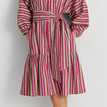 Ralph Lauren Lauren  Striped Broadcloth Button Down Shirt Dress Photo 0