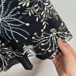 Adrianna Papell High-Low Floral Illusion Neckline Sheer Lace Overlay Dress sz 4P Photo 9