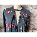 Free People  Green Floral Relaxed Tunic Long Sleeve Blouse Women’s‎ Shirt XS Photo 1