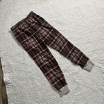 Aerie  Soft Plaid Pajama Joggers brown Gingham Lounge Pants drawstring Photo 3
