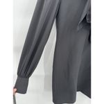 Toccin Black Now Tie Neck Zip Back Long Sleeve Modest Women 0 Dress Dark Peasant Photo 4