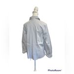 Ann Taylor Petite Black Gray White Striped Button down Dress Shirt Size 14P Photo 2