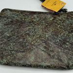 Patricia Nash Cassini Wristet Make Up Bag NEW Embossed Turquoise Leather Photo 3