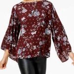 Gypsies & Moondust Burgundy Boho Bell Sleeve Top Photo 0