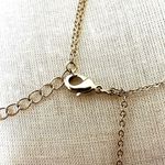 Gold tone triangle rhinestone double strand necklace Photo 4