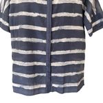 Lafayette 148  Silk Blend Striped Hi Low Blouse Photo 2