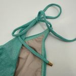 PQ SWIM PILYQ Bikini Bottoms SZ Large NWT Divine Tie Side Full Aqua Blue Shimmer Photo 10