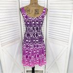 Ann Taylor Ombre Ikat Tribal Print Fit Flare Dress Pink Purple 0 Sleeveless Photo 4