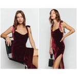 Reformation 💕💕 Nya Velvet Dress ~ Chianti Dark Red 6 NWT Photo 1