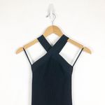 Aritzia Babaton Sculpt Knit Criss Cross Mini Dress Size XS Black Ribbed Stretch Photo 4