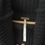 Free People  M Black Chunky Knit Turtleneck Sweater Photo 3