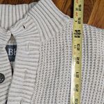 BKE  Men's Ribbed Three Button Mock Neck Sweater Ivory Small Photo 5
