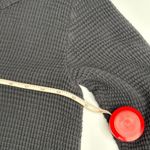 Focus Black Waffle Knit Cowl Neck Sweatshirt Top Kangaroo Pocket Lounge Beach M Size M Photo 5