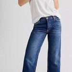 We The Free  Maggie Jeans‎ Mid Rise Straight Leg Frayed Hem Dark Wash 25 Photo 0