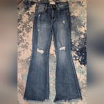 Risen Jeans RDP5537 Distressed High Rise Flare Denim • Medium Wash • Size 5/27 Blue Photo 4