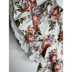 LPA  Romper Size Medium Women's Linen Blend Bell Sleeve Short Floral Romper Ivory Photo 3