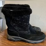 Khombu  Black Suede and Knit Faux Fur Winter Boots, Size 7 Photo 0