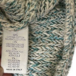 Winter Women's Green Cream Knit Cotton Sweater Sz S Pullover Cozy Fall Photo 2