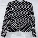 Ellen Tracy  Women’s Black & White Diamond Pattern Open Front Blazer Photo 6