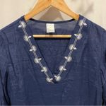 Kona Sol Navy white scallop embroidered swim sheer coverup dress  pool beach Photo 4