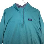 LL Bean Womens Teal 100% Cotton 1/4 Button Pullover Sweatshirt Size L Gorpcore Blue Size L Photo 1
