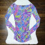 Black Label Saks Fifth Avenue Multicolor Snakeskin Print Ruched Top Photo 0