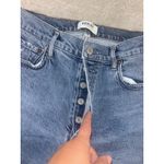 AGOLDE  Nico High Rise‎ Denim Blue Jeans Size 26 Raw Hem Button Fly Distressed Photo 4