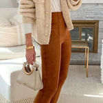 Spanx  Faux Suede Leggings in Rich Caramel Size Medium Photo 0