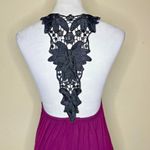 Grace Women's Plum Black Floral Lace Low Cut Maxi Dress Sexy Romantic S/M Purple Size undefined Photo 3