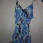 Beautiful M Blue Purple Floral Nylon Summer Maxi Dress Size M Photo 1