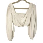 Urban Outfitters  Size Small Cream Smocked Maddie Bustier Peasant Boho Blouse Photo 1