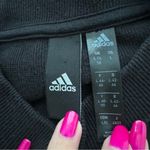 Adidas Ribbed Cropped Crewneck Sweatshirt Elastic Black Large Photo 3
