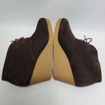 Talbots  Suede Leather Wedge Lace Up Ankle Booties Brown Size 8M Photo 8