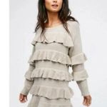 One Teaspoon Elegant Ruffle Tiered Sweater Dress - Beige Photo 0