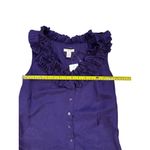 J.Crew Women's Silk Ruffle Cami Top Purple Size 2 Sleeveless V Photo 4