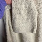 Chico's Size 2 Oatmeal Drama Cable Pullover V-neck Sweater Large Oversized Cream Photo 1