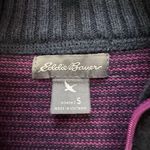 Eddie Bauer  Women’s S Purple Black Striped Full Zip Up Sweater Jacket Mock Neck Photo 2