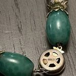 Jade Necklace Dark Green Choker Necklace Hand Vintage Sterling Silver Clasp Lock Photo 7
