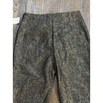Veronica Beard  Stila Metallic Pants‎ NEW Black Gold Crop Straight Leg Trousers 2 Photo 4