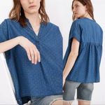 Madewell ✨ LAKELINE SWISS DOT POPOVER SZ S SHIRT IN SWISS DOT INDIGO SWISSDOT✨ Photo 1