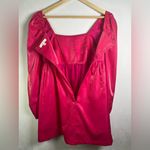 Lalavon Women’s Hot Pink Puff Sleeve Shiny Fairy Babydoll Mini Dress Size Small Photo 8