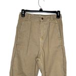 ZARA Women's Pants High-Waisted Cotton Pleated Skinny Cotton Denim Tan Size 2 Photo 3