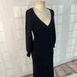 Charles Henry black ribbed long puff sleeve sweater dress size medium Photo 2