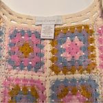 House of Harlow 1960 Coastal Granny Square Knit Crochet Pastel Open Vest OSFM Pink Size undefined Photo 7
